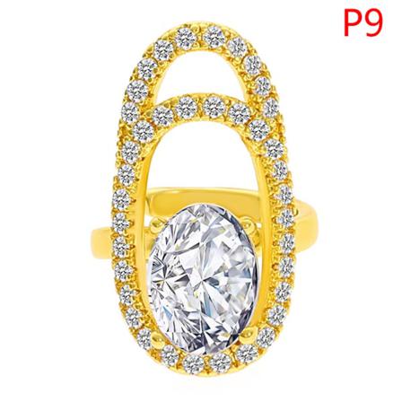 1st Koppar Inlagd Zirkon Nagelring Guldpläterad Manikyr Ring De