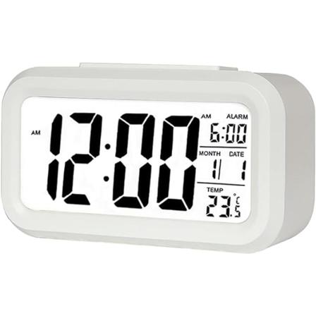 (Batteri)Digital väckarklocka LED-väckarklocka med temperatursnooze-funktion 12/24H konverteringskalender för kontorskök i sovrummet