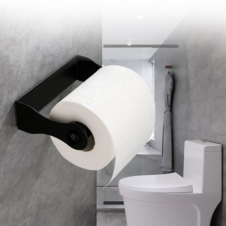 Papirholder i rustfrit stål - Svart