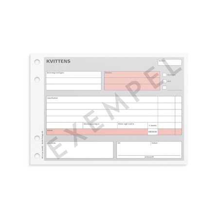 BURDE Blankett kvittens A5L med 1 kopia 2x50 blad - Lyreco - Kontorsmaterial - Blanketter och bokföring - Blanketter