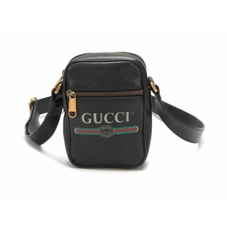 Gucci Vintage Pre-owned Leather Logo Crossbody Tas , Zwart , Heren , Maat: ONE Size Vintage Tassen