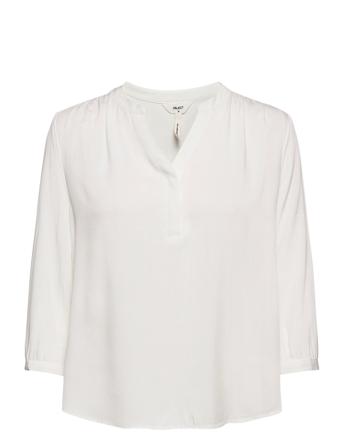 Objbaya 3/4 V-Neck Blouse White Object