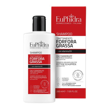 Euphidra Cura dei Capelli Shampoo trattamento forfora grassa 200ml - Shampoo Antiforfora