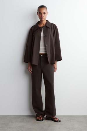 COS Women's Trench Con Taglio A Trapezio in Marrone