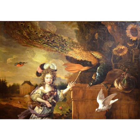 Girl With Peacocks (ca. 1680), Melchior D'hondecoeter Brun