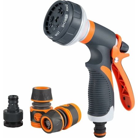 Trädgårdsslangmunstycke (för vattning av växter eller gräsmattor, rengöring av fönster), 1/2-tums slang