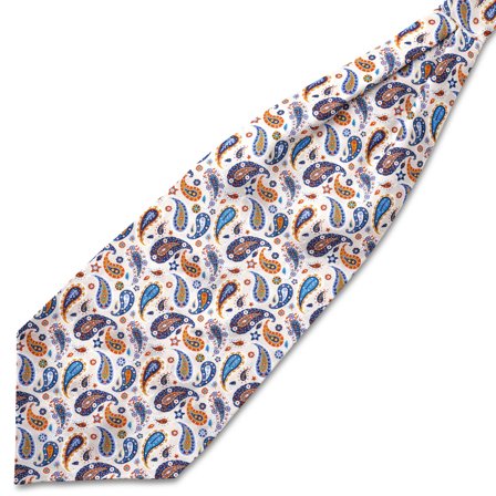 Virtuo | Ivory Paisley Silk Ascot for Men - Cravats