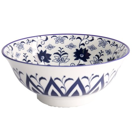 Tokyo design studio Blue Botan ramenskål, 1300 ml' - 'Blå og hvit
