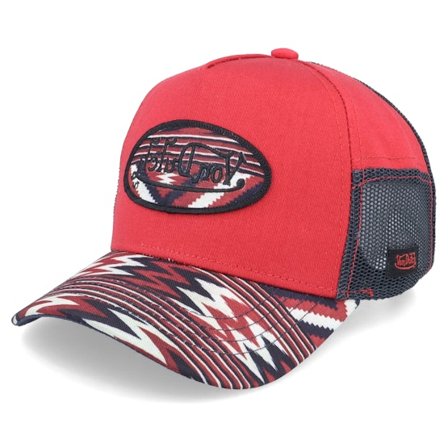 Von Dutch - Punainen trucker Lippis - Oval Patch Print Red/Black Trucker @ Hatstore