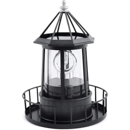 LED solcell roterande fyrlampa utomhus trädgårdsdekoration lykta för gångväg uteplats