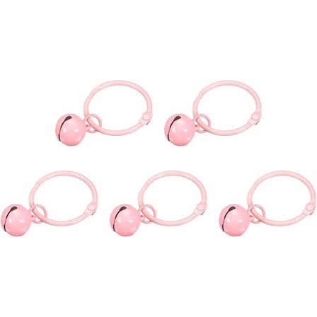 5 kpl avaimenperät kelloilla, vaaleanpunainen joulukello Pet Bells Avaimenperä ruostumattomasta teräksestä DIY-käsitöihin, juhliin, laukkujen 