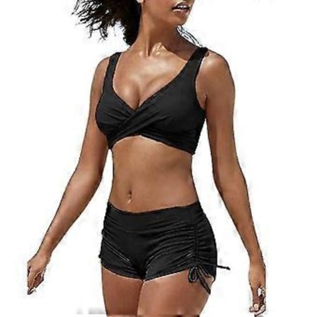 Dame Bikini Sæt Badetøj Badedragt Strandtøj (3XL Sort)