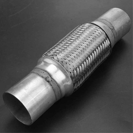 Fleksibel udstødningsrør i rustfrit stål dobbelt fletning 2 X 6 tommer med ender 10 tommer lang biludstødning fleksibelt ledrør