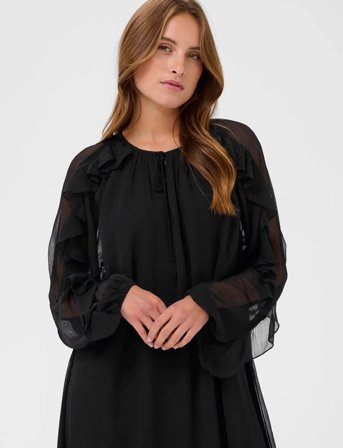 Kaffe Kamila Chiffon Dress - Black - 34