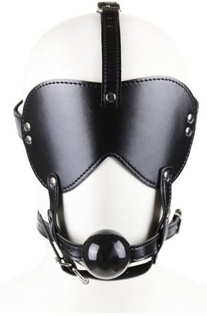 Mask With Gag Bling Ball Black Suukapula valjailla