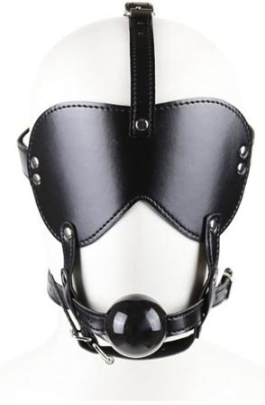 Mask With Gag Bling Ball Black Gag med harness - Blushme.se