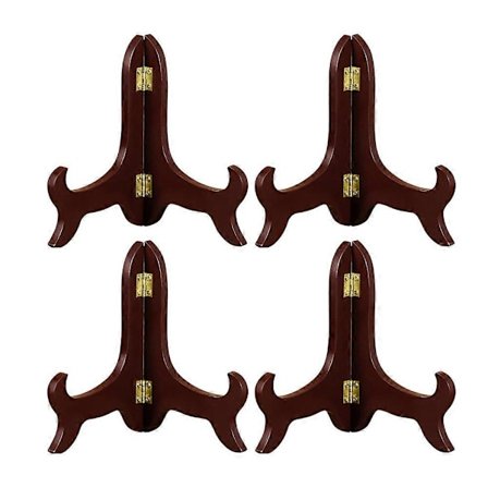 4 stk. billedrammestativ fladskærm staffeli dekorativ pladeholder træ display stativ fladskærm