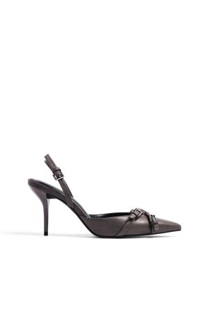 NA-KD Shoes Escarpins avec détail en métal - Talons aiguilles - Gris - EU 40