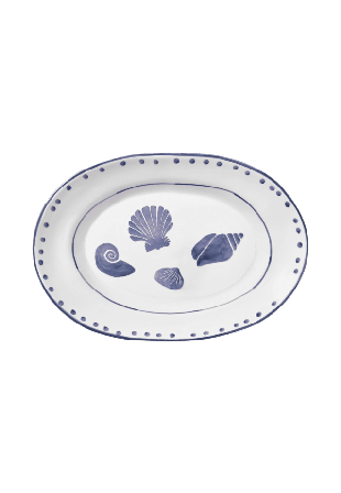 Pick A Poppy Marine Tallrik - 28 Cm Glas & porslin Blå