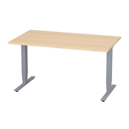 DENORD DESIGN Bord höj/sänk Pro 1400x800 björk/silver - Lyreco - Kontorsmöbler och inredning - Bord och hurtsar - Skrivbord - Höj/sänkbar