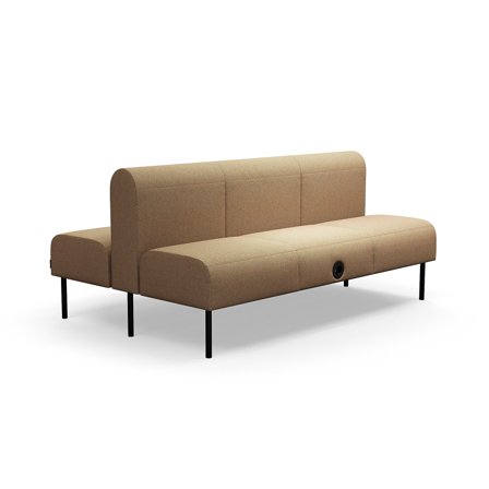 Modulsofa VARIETY, 3-Sitzer, mit USB-Steckdose, doppelt, Stoff Blues CSII, türkis-orange