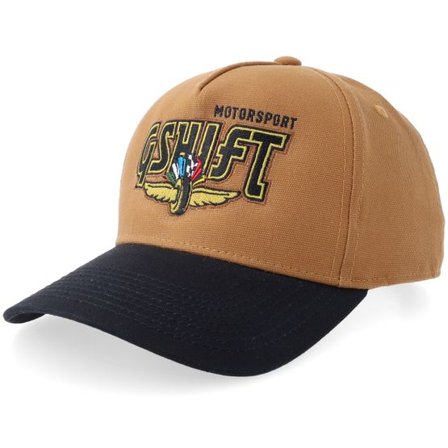 Gearshift - Brun adjustable Keps - Gshift Motorsport Logo Caramel/Black A-frame Adjustable @ Hatstore