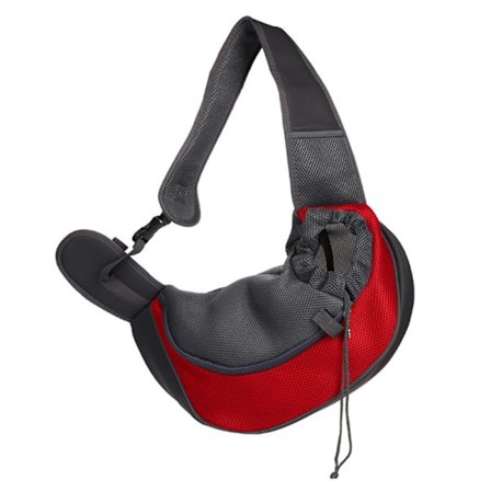 Pet Sling Bag Andas Mesh Justerbar Vadderad rem Outdoor Tote Axelväska för små husdjur