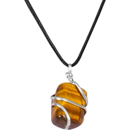 ISUBYA Rå Tigeröga Kristall Healing Halsband – Skydd Negativ Energi Rengöring Äkta Ädelsten Chakra Zodiak Healing Charm Autentisk Inslagen