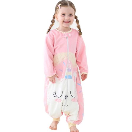 Sovepose for småbarn 5-6 år, Stretch Free Baby sovepose, glidelåsdeksel beskyttet brukbar teppe, komfortabel å ha på med bred kant