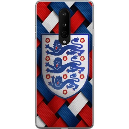 Yhteensopiva Puhelinkuori OnePlus OnePlus 8 Graafinen Englanti-aihe heraldisilla leijonilla ja punaisella, valkoisella ja sinisellä punotulla kuvioll