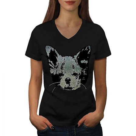 Chihuahua Face Söt T-shirt för kvinnor