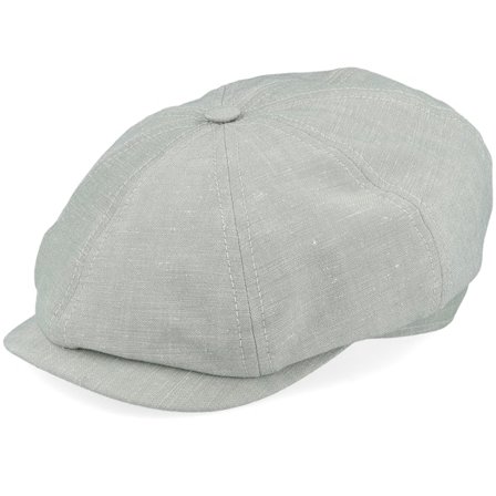 CTH Ericson - Grön flatcap Keps - Alan Linen Chambray Light Green Flat Cap @ Hatstore