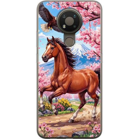 Yhteensopiva Puhelinkuori Nokia 3.4 Häst körsbär