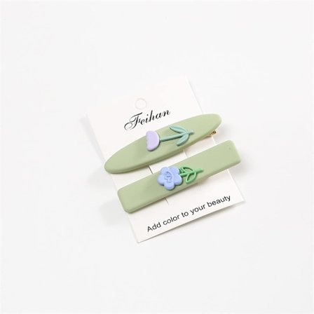 Side Bangs Broken Hair Clip Square Flower Hairpin Female Cute Duckbill Hairpin Small Hairpin Headdress 1Pcs