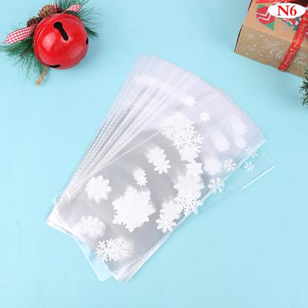 50st Julklappspåse Santa Tree Älg Snowman Bells Pvc Clear