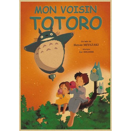 Vintage retro papir Anime plakat Tonari No Totoro Miyazaki vægdekoration Vintage boligindretning Børneværelsesdekoration