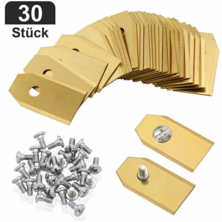 30 Titan Robotgräsklipparblad för Ardumower, Husqvarna Automower 0,75 mm - Gula