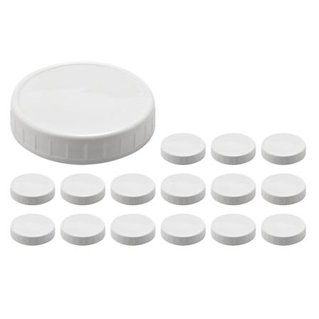 16 pakkaus leveäsuiset Mason-purkkikannet, muovikorkit purkkeihin, vuotamattomat ja anti-scratch
