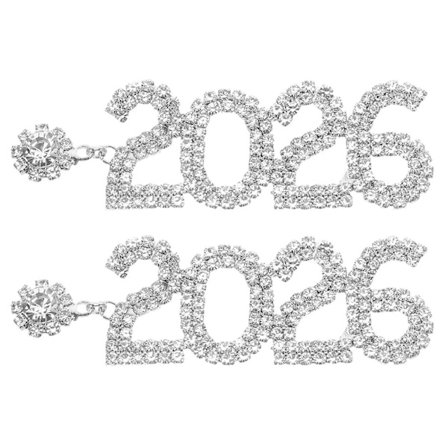 Glitrende Rhinestone 2026 Nummer Øreringe Til Kvinder Lange Dinglende Dråbe Øreringe Nytårsaftensfest Smykker Juleferie Statement Smykker[D]