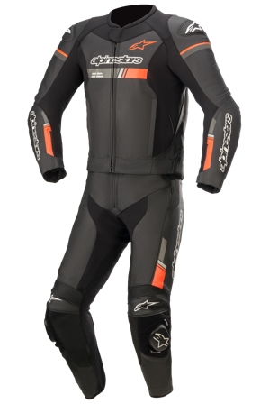 Dvoudílná Kožená Kombinéza Alpinestars GP Force Chaser Černá/Červená/Fluo 54