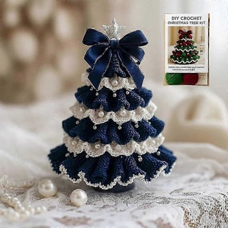 DIY Käsintehty Virkattu Joulukuusi Pakkaus, Kuusikaari Helmi Koriste, Aloittelijan Jouluvirkkauspakkaus Lanka Koukku Helmi Ohjeilla, Chr [DB]