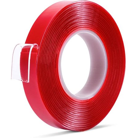 Genomskinlig nanohäftande dubbelhäftande tejp