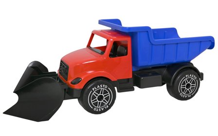 Plasto Brøytebil med myke hjul (Rød-Blå)