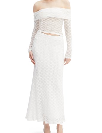 Bardot Adoni Mid Rise Maxi Skirt - White - 38