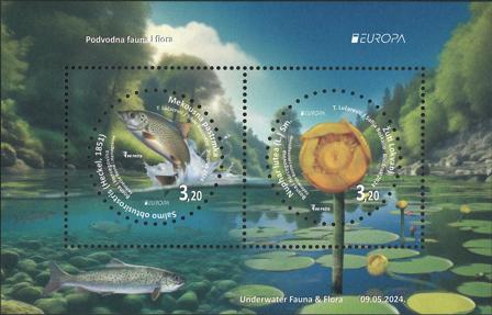 Bosnien Herzegovina - EUROPA 2024 Undervandsfauna og -flora - Postfrisk miniark