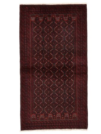 Tapis Baloutche 107X202 Noir/Rouge Foncé (Laine, Perse)