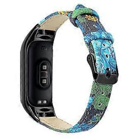 För Xiaomi Smart Band 8 Äkta Läderarmband med Svart Klockfodral