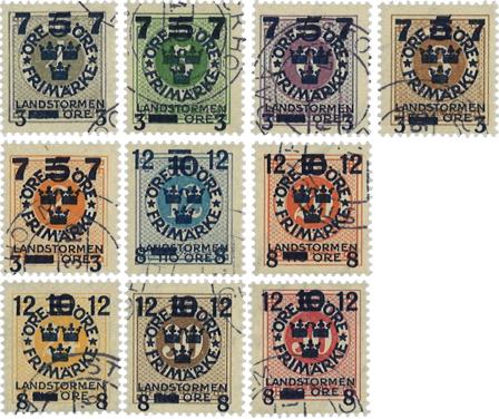 Sverige 1918 - AFA 111-120 - Stemplet