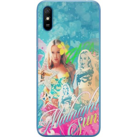 Kompatibel Mobilcover til Xiaomi Redmi 9A Eventyrverden med Steve, Creeper og dyr i farverig blokgrafik