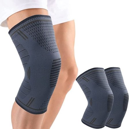 Sorte - sports knæpuder, todelte justerbare elastiske knæpuder,